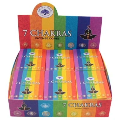 Afbeelding van Green Tree Kegelwierook 7 Chakra, 10 stuks