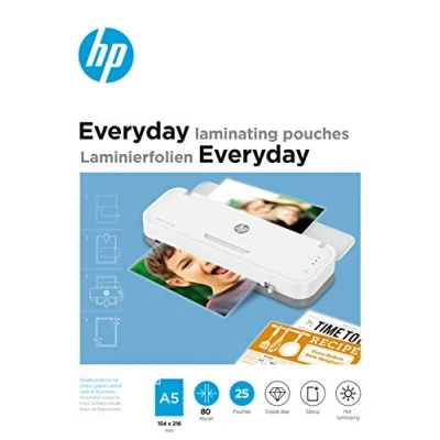 Afbeelding van HP 9155 Everyday Lamineerfolies A5 Lamineerhoezen voor Warm Lamineren Transparant 80 Micron 25 Stuks