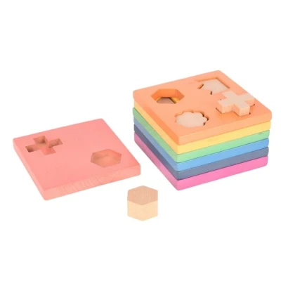 Afbeelding van TickiT RAINBOW WOODEN SHAPE STACKER