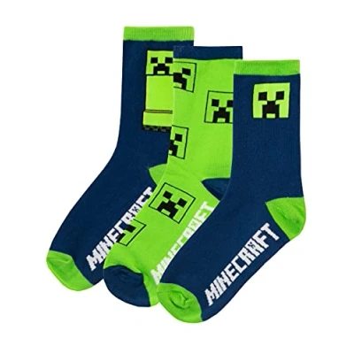 Afbeelding van Minecraft Jongens Sokken set van 3 Veelkleurig 31 36
