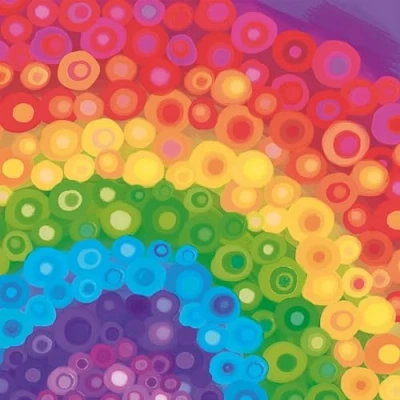 Afbeelding van 20 servetten patroon regenboog in kleurrijke aquarelkleuren als tafeldecoratie. Papieren met motief. Ook voor decoupage en servettentechniek 33x33cm