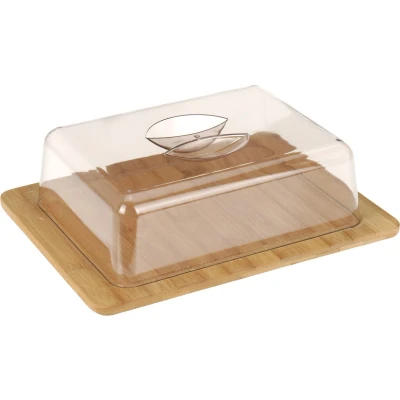 Afbeelding van Excellent Houseware Kaasstolp met deksel bamboe