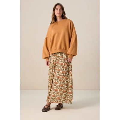 Afbeelding van Sissy Boy Dames Witte maxi rok met print (Maat M, Viscose)