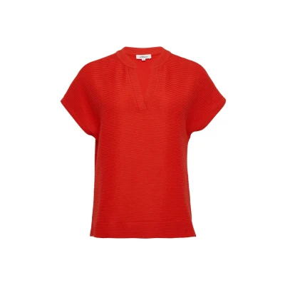 Afbeelding van s.Oliver Weiches MIT Struktur Tshirt basic, Dames, Maat: 34, Rot