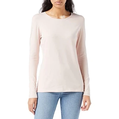 Afbeelding van Amazon Essentials Women&#039;s T shirt met lange mouwen en ronde hals in klassieke pasvorm (verkrijgbaar grote maten), Lichtroze, M