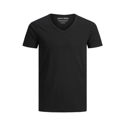 Afbeelding van Jack &amp; Jones Basic Vneck Tshirt basic, Heren, Maat: XL, Black