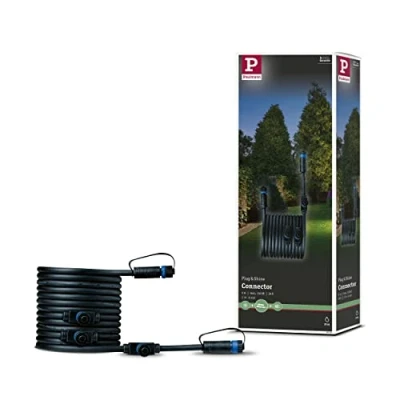 Afbeelding van Paulmann 94596 Plug &amp; Shine buitenlamp kabel 5m 4 uitgangen IP68 zwart max. 150 Watt tuinverlichting systeem kunststof