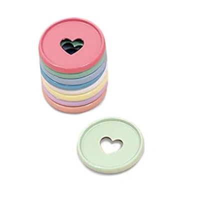 Afbeelding van Craftelier Metalen schijven M met gestanst hart voor scrapbooking bindingen planners, dagboeken, notitieboeken of albums verpakking van 9 stuks à 35 mm kleur roségoud