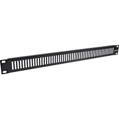Afbeelding van InLine 48,30cm (19&quot;) blind paneel geperforeerd, 2U, RAL 9005 zwart, Accessoires voor serverkasten, Zwart