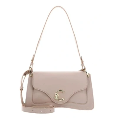 Afbeelding van COCCINELLE Leren Handtas Schoudertas C Me Handle Bag Rosette Beige