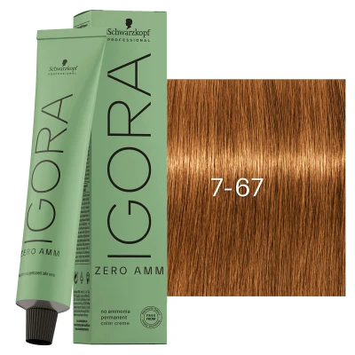 Afbeelding van Schwarzkopf Igora Zero Amm 7 67 Medium Blonde Chocolate Copper 60 ml