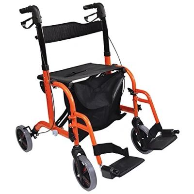Afbeelding van Aidapt VP184 2 in 1 rollator rolstoel oranje