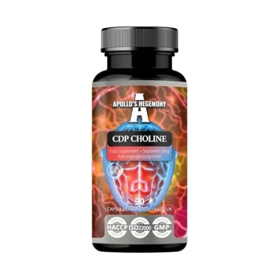 Afbeelding van CDP Choline 300 mg Citicoline 90 Vegan Capsules 3 Maanden Bevoorrading Lipide Sterk Nootropisch Supplement om Geheugen en Concentratie te Verbeteren by Apollo&#039;s Hegemony