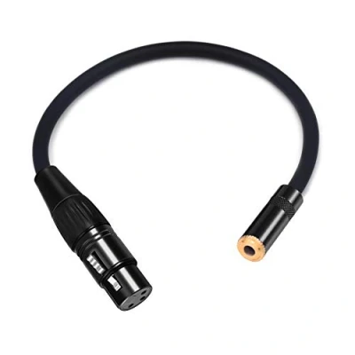 Afbeelding van Devinal XLR naar 1/8 Vrouwelijke Adapter, Gebalanceerde Mini Jack (3,5 mm) Vrouwelijk Microfoon Kabel, 3.5mm Stereo TRS Transformatie Cord Converter