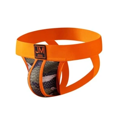 Afbeelding van JOCKMAIL Heren jockstraps ondergoed sexy mesh laagbouw stretch jock riem voor mannen, Oranje, XXL