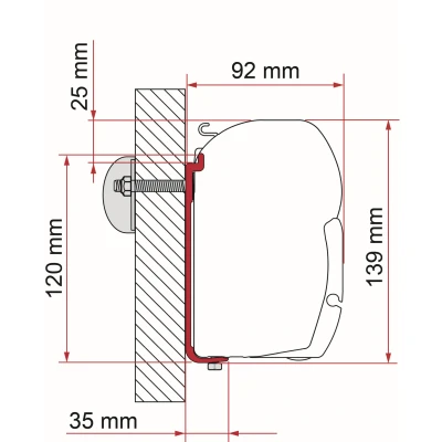 Afbeelding van Fiamma F45 AS 300 Adapter Kleurloos Luifels Accessoires