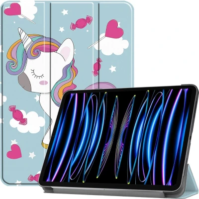 Afbeelding van Case2go Tablet hoes geschikt voor Apple iPad Pro 11 (2024) Tri fold Auto/Wake functie Eenhoorn