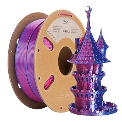 Afbeelding van Eryone Dual tweekleurig PLA filament 1,75 mm, 3D printerfilament, 1 kg spoel +/ 0,02 zijde rood en blauw