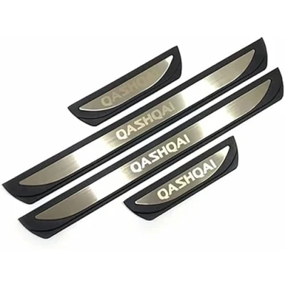 Afbeelding van 4 Stks Auto Binnen Instaplijsten Kick Platen Protector Accessoires voor Nissan Qashqai J12 2022 2023, Scuff Guard Drempel Welkom Pedaal Strip Cover, Rvs Styling Decoratie