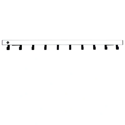 Afbeelding van Basic Pro line wandkapstok met 10 haken grijs/zwart