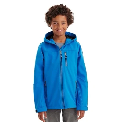 Afbeelding van killtec jongens Softshell jas/outdoorjas met capuchon Jungen Softshelljacke, neon blue, 140, 43198 000