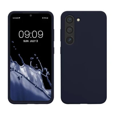 Afbeelding van kwmobile telefoonhoesje geschikt voor Samsung Galaxy S23 Hoesje met siliconen coating Smartphone case in deep ocean