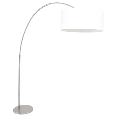 Afbeelding van Steinhauer Vloerlamp Sparkled light 9903 staal kap wit linnen