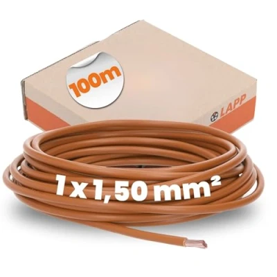 Afbeelding van LAPP 4520031 Draad H07V K 1 x 1.50 mm² Bruin 100 m