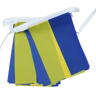 Afbeelding van Oekraïne 6 meter BUNTING Vlag 20 vlaggen 9&#039;&#039; x 6&#039;&#039; Oekraïense STRING 15 21 cm AZ FLAG