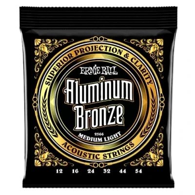 Afbeelding van Ernie Ball Medium Light Aluminum Bronze Acoustic Strings 12 54