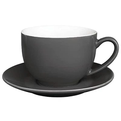 Afbeelding van Olympia Café cappuccino koppen donkergrijs 340ml (12 stuks)