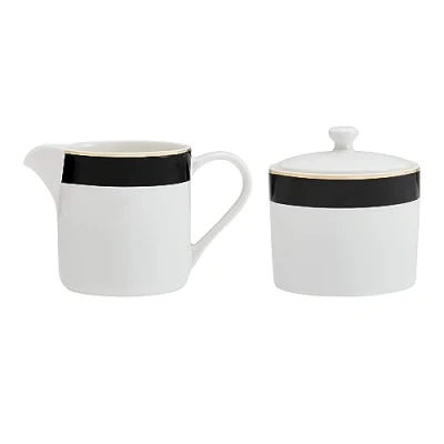 Afbeelding van Mikasa Luxe Deco Chinese Suikerpot en Creamer Set, 245ml, Wit