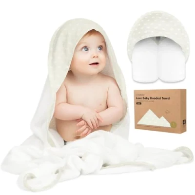 Afbeelding van KeaBabies Capuchonhanddoek voor baby&#039;s, babyhanddoek met capuchon, zacht en super absorberend, capuchon pasgeborenen, babybadhanddoek (Rainbow)