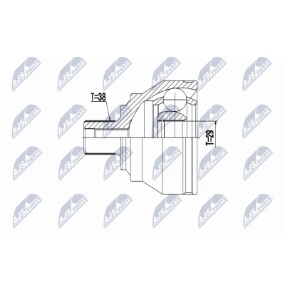 Afbeelding van Homokineet reparatie set, aandrijfas NTY NPZ AU 049