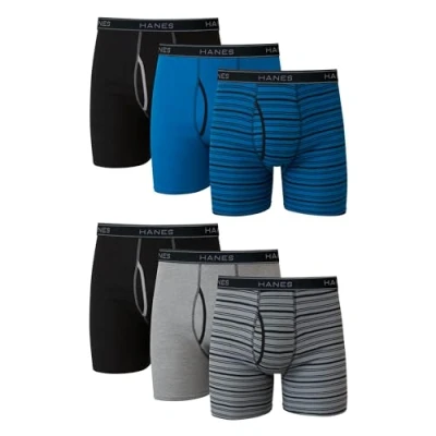 Afbeelding van Hanes Boxerslip voor heren (verpakking van 6), 6 Pack Gestreept Diverse, M