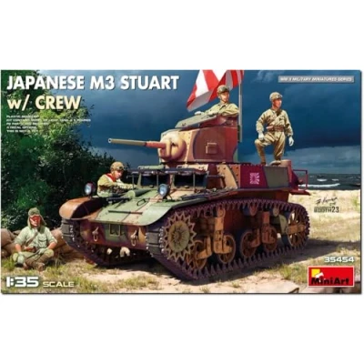 Afbeelding van 1:35 MiniArt 35454 Japanse M3 Stuart met Bemanning Tank Plastic Modelbouwpakket