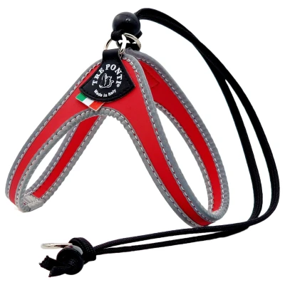 Afbeelding van Tre Ponti Liberta Tuig Rood&amp;Reflectie Hondenharnas 23 33 cm Tot 3 Kg