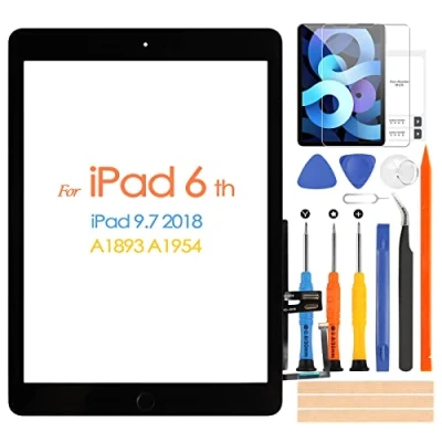 Afbeelding van ARSSLY touchscreen 2018 voor iPad 6 9.7 A1893 A1954 Digitizer scherm met home button, vervanging 6th reparatieset (geen LCD display)