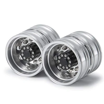 Afbeelding van AXspeed Set of 2 Metal Rear Wheel Hubs Rims Protect for 1/14 RC Tamiya Tractor Climbing Trailer
