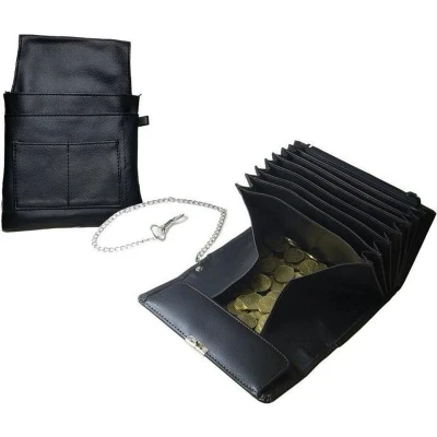 Afbeelding van Horeca Taxi portemonnee koopmansbeurs met ketting en riemhouder holster