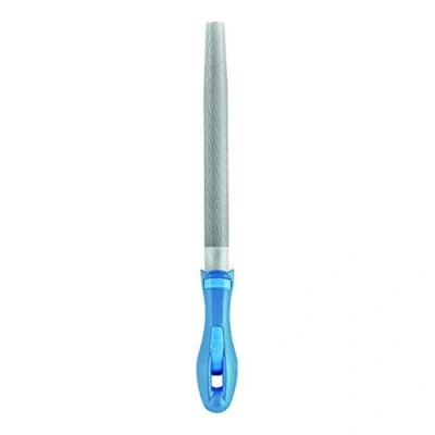 Afbeelding van PFERD Werkplaatsvijl, halfronde punt, 200 mm, punt vijl, kruiskop H3 aan twee zijden, incl. ergonomisch vijlhandvat, 11235208 geschikt voor fijne bewerking en eenvoudig