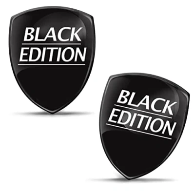 Afbeelding van Biomar Labs 2 x 3D Gel Siliconen Stickers Black Edition Zwarte Badge Autosticker Auto Motorfiets Fiets Venster Deur Laptop KS 142