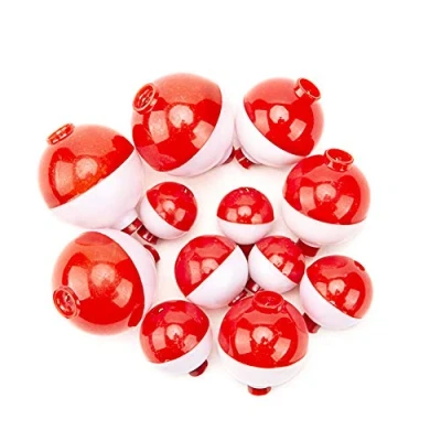 Afbeelding van ANCLLO 12 Stks Vissen Float Drukknop Snap on Floats Rood en Wit Visgerei