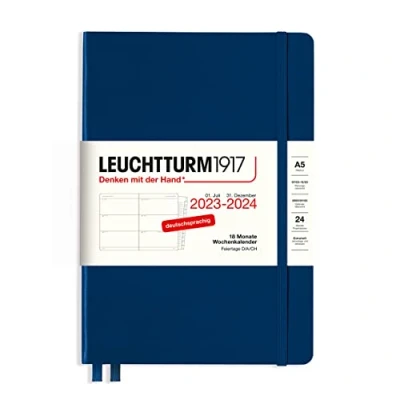 Afbeelding van LEUCHTTURM1917 367597 weekkalender medium (A5) 2024, 18 maanden, marine, Duits