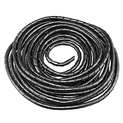Afbeelding van GTIWUNG Universele flexibele spiraalhoes, 10 mm, kabelset voor het opbergen van spiraalvormige kabelwikkelbuizen, ter bescherming de antennekabel TV/PC/USB/tv/AUX (9 m) zwart