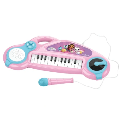 Afbeelding van Lexibook, Gabby’s Poppenhuis, Elektronisch piano voor kinderen met lichteffecten, microfoon, batterij, ingebouwde luidspreker, demonstratiemelodieën, DJ speler, roze/blauw, K704GDH