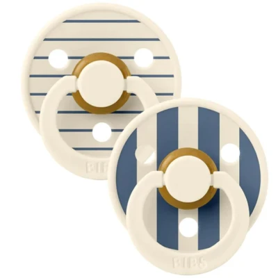 Afbeelding van BIBS Fopspeen Studio Pin Ivory/St. Blue 6 18mnd 2st