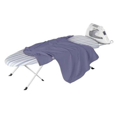 Afbeelding van Honey Can Do Opvouwbaar tafelblad met ijzeren steun, blauw, 32&quot; L x 12&quot; B