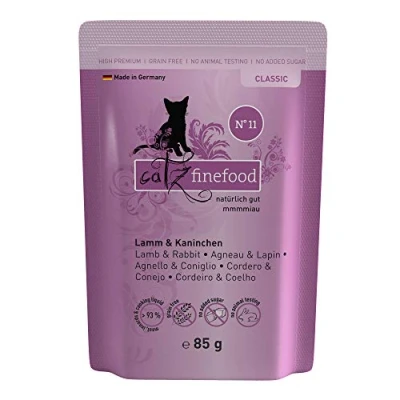 Afbeelding van catz finefood N 11 Lam &amp; Konijn fijnvoedsel nat kattenvoer, verfijnd met cranberries en wortel, 16 x 85 g zak
