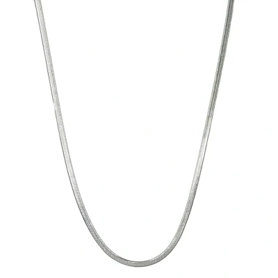 Afbeelding van Platte Ketting Herringbone Edelstaal Zilverkleurig Breedte 3 mm Lengte 41 cm